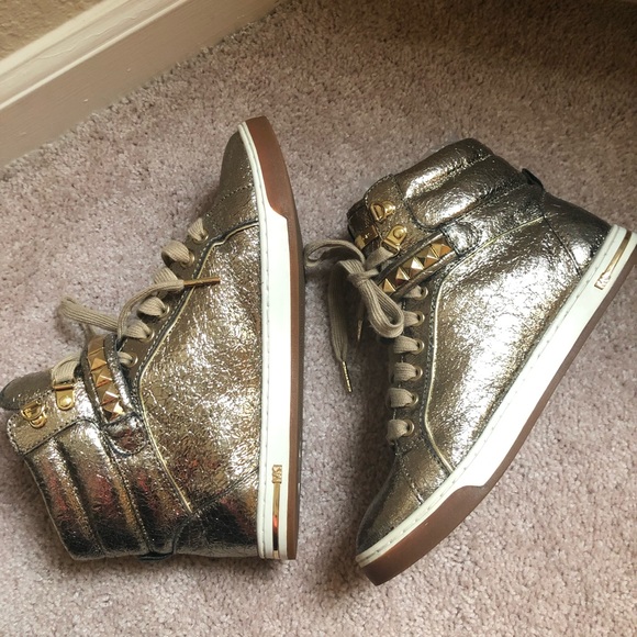 Michael Kors Metallic Hi-Top Sneakers Sz 7.5 - Picture 5 of 6